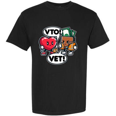 Swagazon Associate Heart Says Vto Wallet Says Vet Garment-Dyed Heavyweight T-Shirt