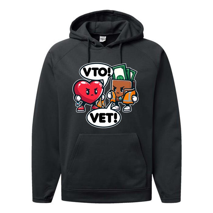 Swagazon Associate Heart Says Vto Wallet Says Vet Performance Fleece Hoodie