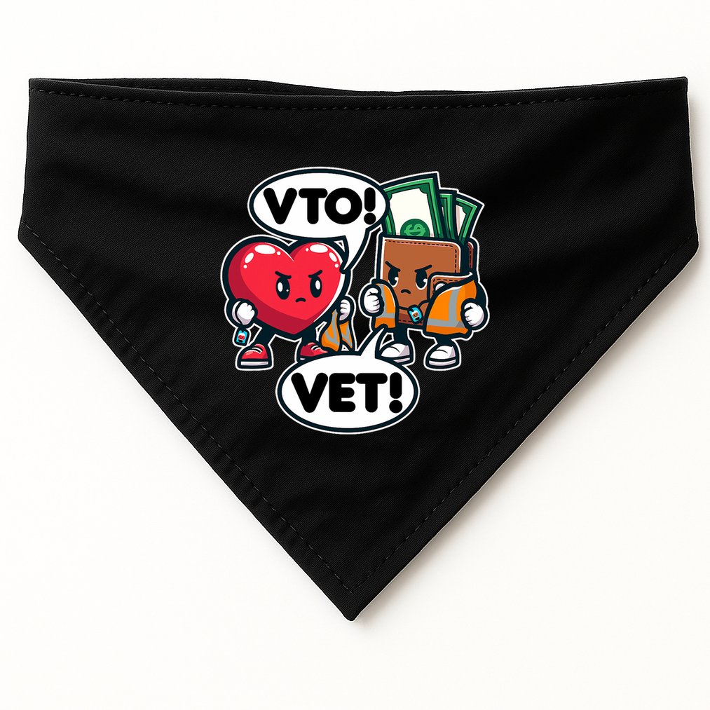 Swagazon Associate Heart Says Vto Wallet Says Vet USA-Made Doggie Bandana
