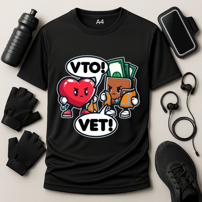 Swagazon Associate Heart Says Vto Wallet Says Vet Cooling Performance Crew T-Shirt