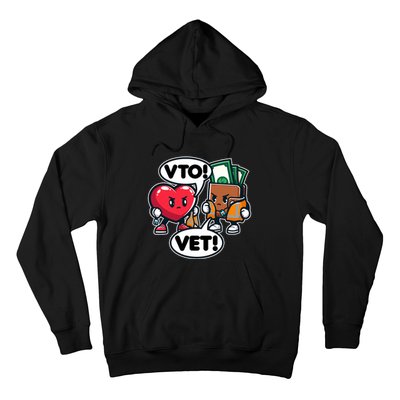 Swagazon Associate Heart Says Vto Wallet Says Vet Hoodie