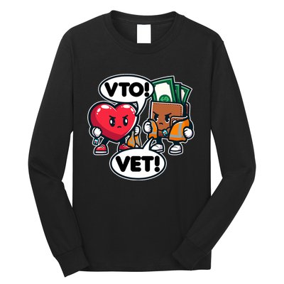 Swagazon Associate Heart Says Vto Wallet Says Vet Long Sleeve Shirt