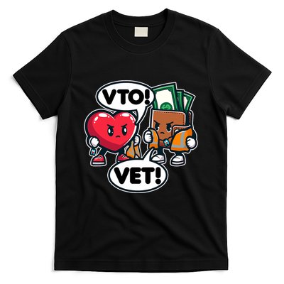 Swagazon Associate Heart Says Vto Wallet Says Vet T-Shirt