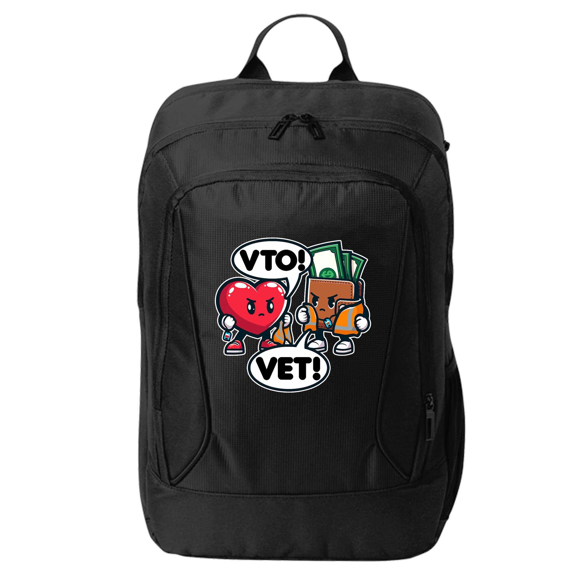 Swagazon Associate Heart Says Vto Wallet Says Vet City Backpack
