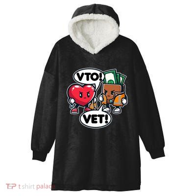 Swagazon Associate Heart Says Vto Wallet Says Vet Hooded Wearable Blanket
