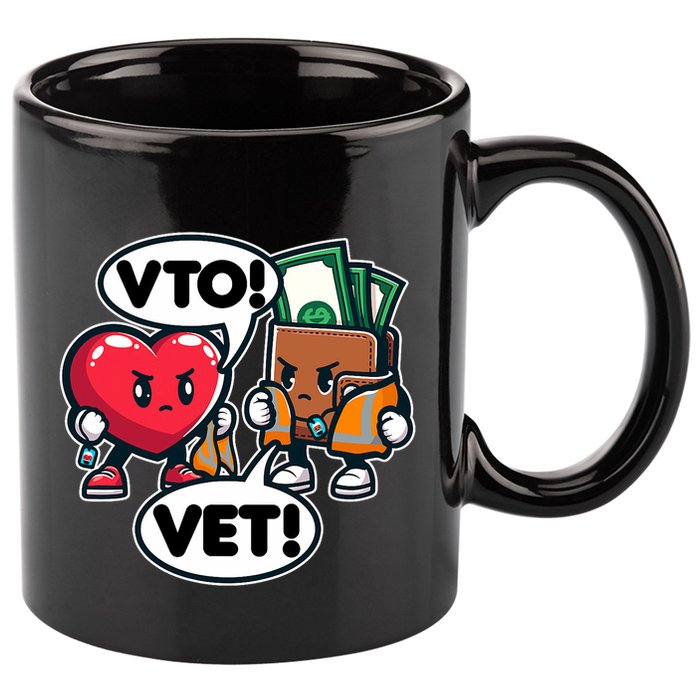 Swagazon Associate Heart Says Vto Wallet Says Vet 11oz C Handle Ceramic Mug