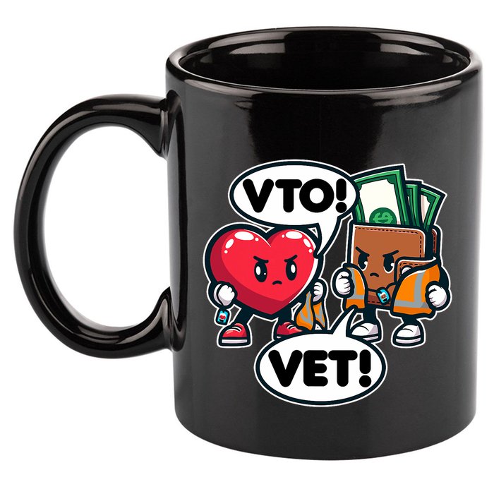 Swagazon Associate Heart Says Vto Wallet Says Vet 11oz C Handle Ceramic Mug