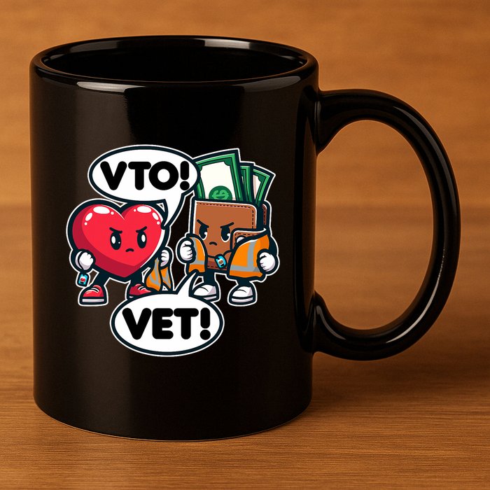 Swagazon Associate Heart Says Vto Wallet Says Vet 11oz C Handle Ceramic Mug