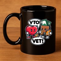 Swagazon Associate Heart Says Vto Wallet Says Vet 11oz C Handle Ceramic Mug