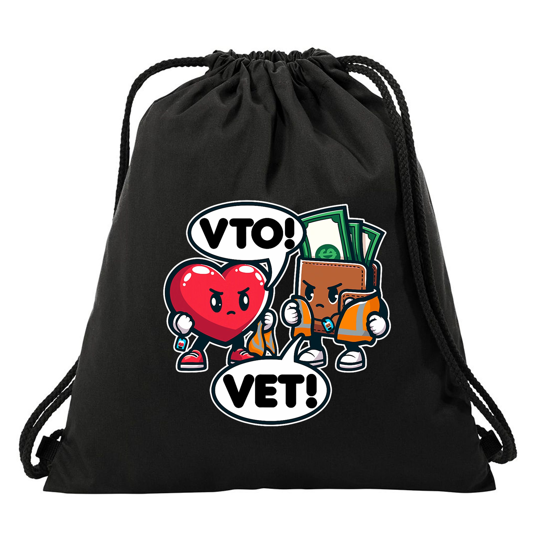 Swagazon Associate Heart Says Vto Wallet Says Vet Drawstring Bag