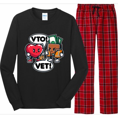 Swagazon Associate Heart Says Vto Wallet Says Vet Long Sleeve Pajama Set