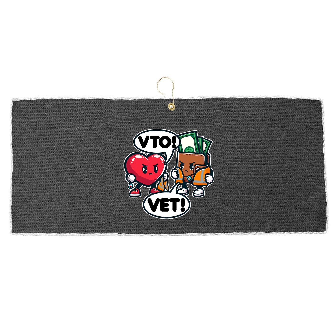 Swagazon Associate Heart Says Vto Wallet Says Vet Large Microfiber Waffle Golf Towel