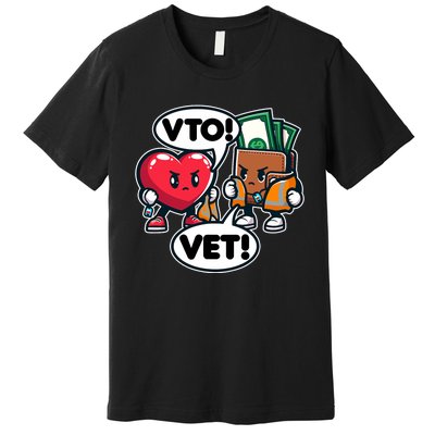 Swagazon Associate Heart Says Vto Wallet Says Vet Premium T-Shirt