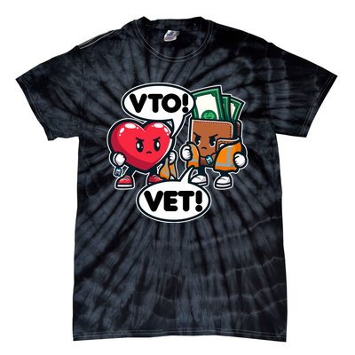 Swagazon Associate Heart Says Vto Wallet Says Vet Tie-Dye T-Shirt