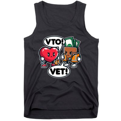 Swagazon Associate Heart Says Vto Wallet Says Vet Tank Top