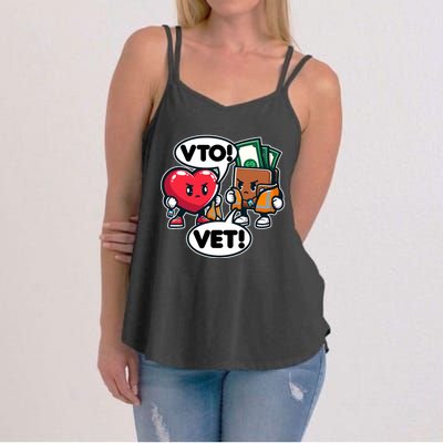 Swagazon Associate Heart Says Vto Wallet Says Vet Women's Strappy Tank