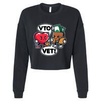 Swagazon Associate Heart Says Vto Wallet Says Vet Cropped Pullover Crew