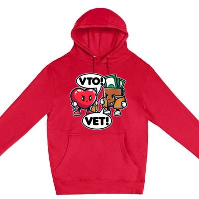 Swagazon Associate Heart Says Vto Wallet Says Vet Premium Pullover Hoodie