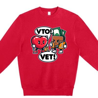 Swagazon Associate Heart Says Vto Wallet Says Vet Premium Crewneck Sweatshirt