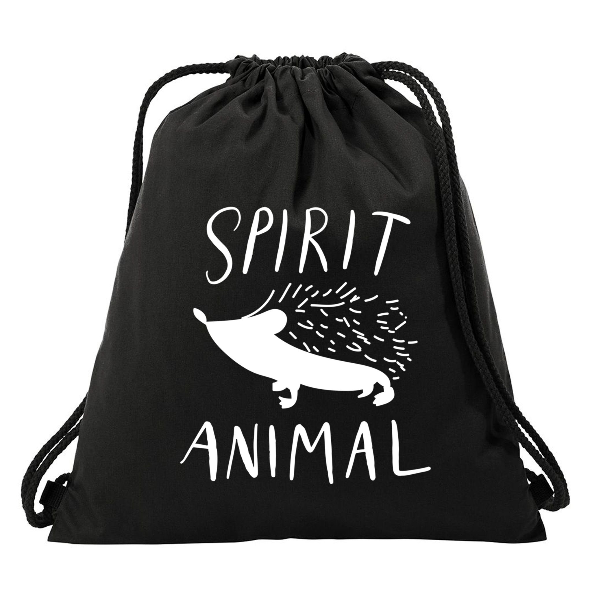 Spirit Animal Hedgehog Gift Funny Gift Drawstring Bag