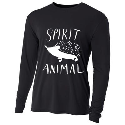 Spirit Animal Hedgehog Gift Funny Gift Cooling Performance Long Sleeve Crew