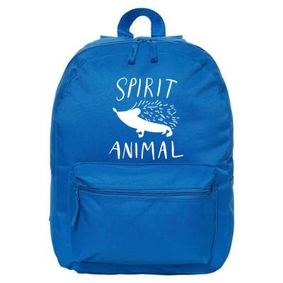 Spirit Animal Hedgehog Gift Funny Gift 16 in Basic Backpack