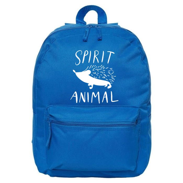 Spirit Animal Hedgehog Gift Funny Gift 16 in Basic Backpack