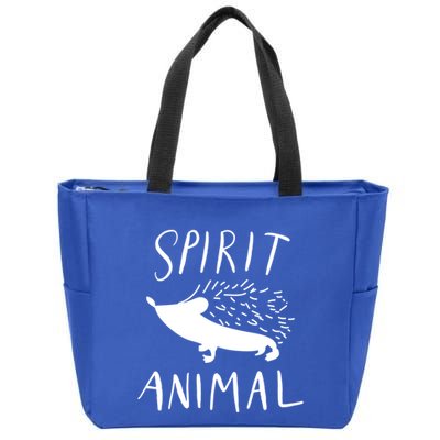 Spirit Animal Hedgehog Gift Funny Gift Zip Tote Bag