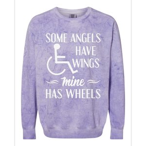 Some Angels Have Wings Mine Has Wheels Special Needs Colorblast Crewneck Sweatshirt