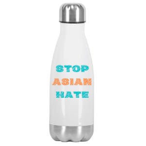 Stop Asian Hate Proud To Be Asian American Cute Gift Stainless Steel Insulated Water Bottle