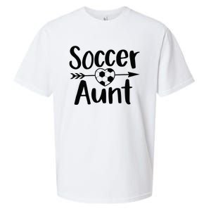 Soccer Aunt Heart Sport Lover Auntie Mother's Day Sueded Cloud Jersey T-Shirt