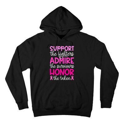 Support Admire Honor Breast Cancer Awareness Gift Hoodie