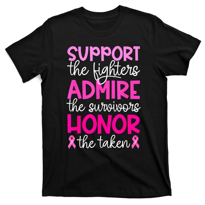 Support Admire Honor Breast Cancer Awareness Gift T-Shirt