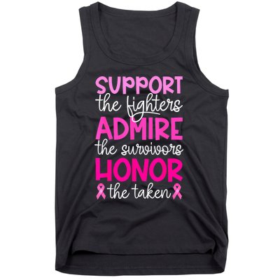 Support Admire Honor Breast Cancer Awareness Gift Tank Top