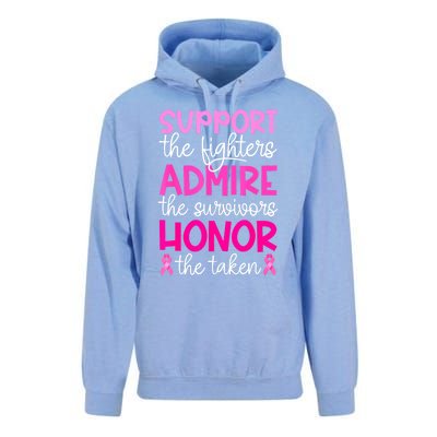 Support Admire Honor Breast Cancer Awareness Gift Unisex Surf Hoodie