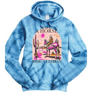 Save A Horse Ride A Lesbian Cowboy Lgbtq Western Retro Tie Dye Hoodie