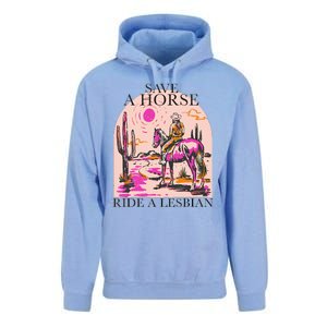 Save A Horse Ride A Lesbian Cowboy Lgbtq Western Retro Unisex Surf Hoodie