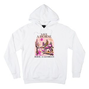 Save A Horse Ride A Lesbian Cowboy Lgbtq Western Retro Hoodie