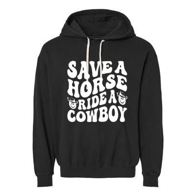 Save A Horse Ride A Cowboy Oversized Western Garment-Dyed Fleece Hoodie