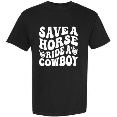 Save A Horse Ride A Cowboy Oversized Western Garment-Dyed Heavyweight T-Shirt