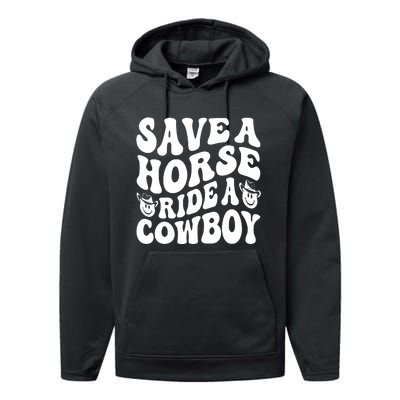 Save A Horse Ride A Cowboy Oversized Western Performance Fleece Hoodie