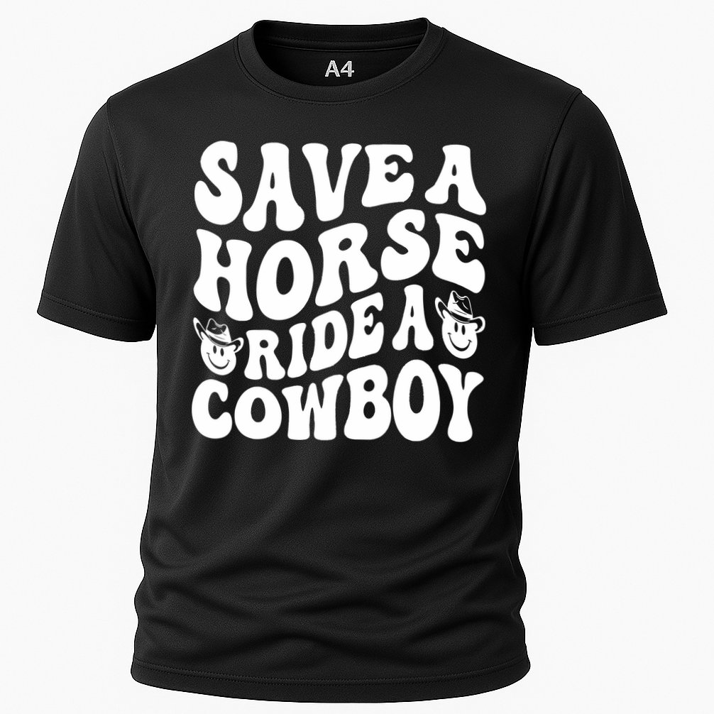 Save A Horse Ride A Cowboy Oversized Western Cooling Performance Crew T-Shirt