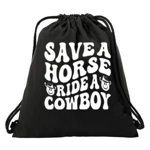 Save A Horse Ride A Cowboy Oversized Western Drawstring Bag