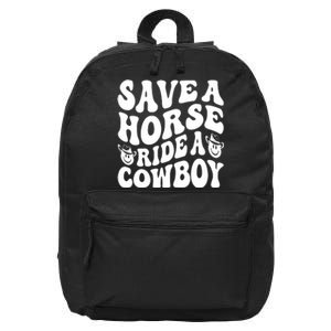 Save A Horse Ride A Cowboy Oversized Western 16 in Basic Backpack