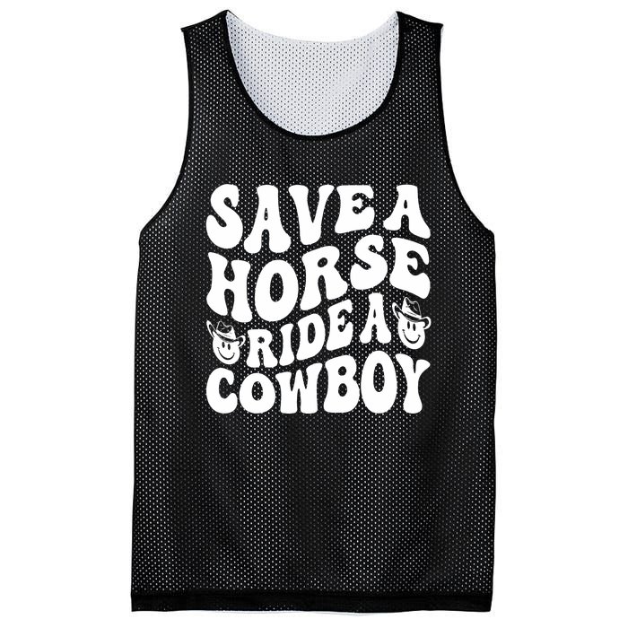 Save A Horse Ride A Cowboy Oversized Western Mesh Reversible Basketball Jersey Tank