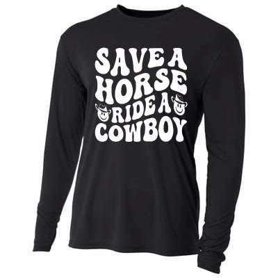 Save A Horse Ride A Cowboy Oversized Western Cooling Performance Long Sleeve Crew