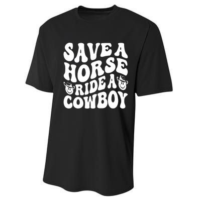 Save A Horse Ride A Cowboy Oversized Western Performance Sprint T-Shirt