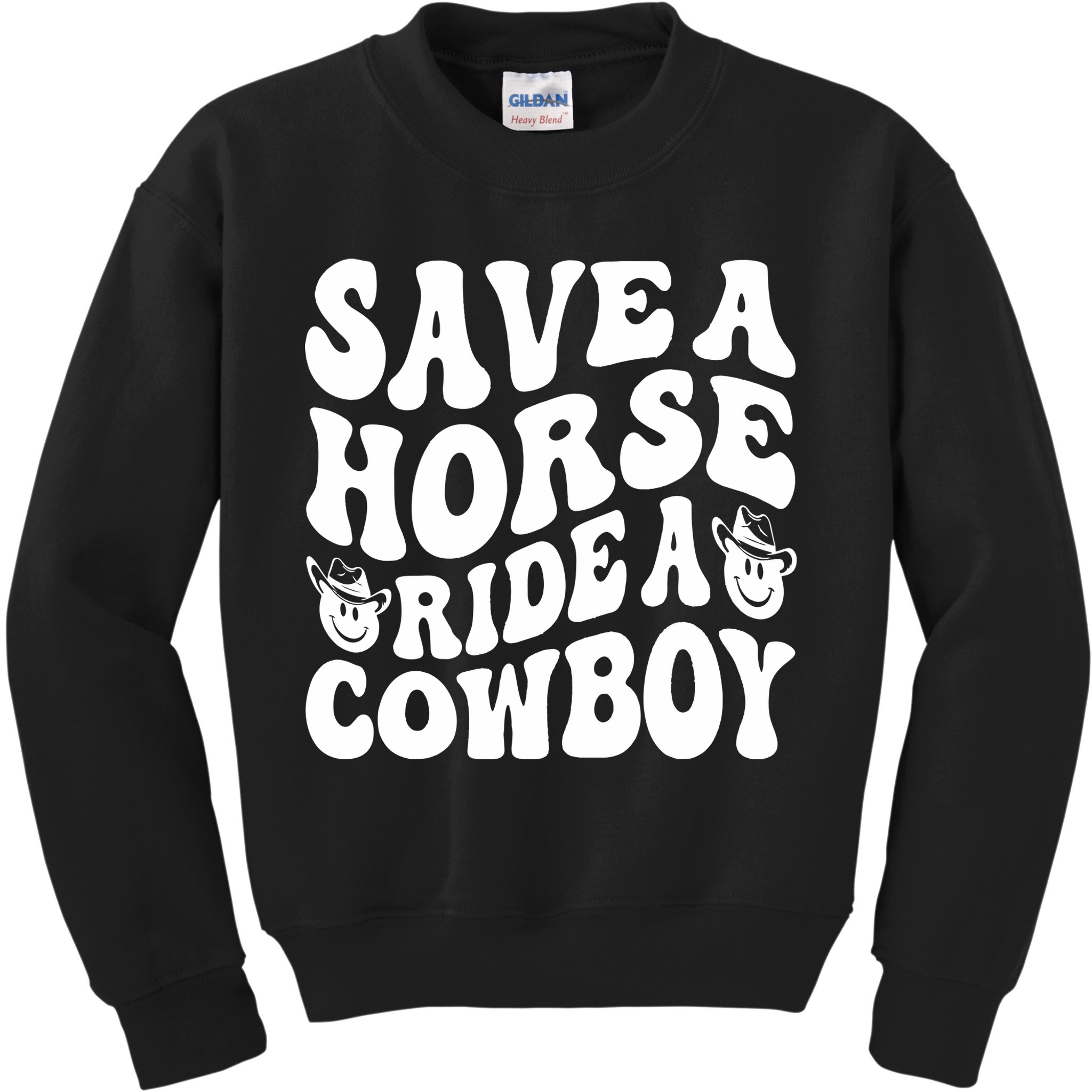 Save A Horse Ride A Cowboy Oversized Western Kids Sweatshirt