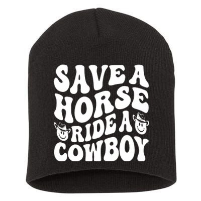 Save A Horse Ride A Cowboy Oversized Western Short Acrylic Beanie