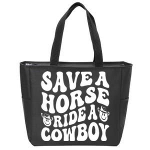 Save A Horse Ride A Cowboy Oversized Western Zip Tote Bag